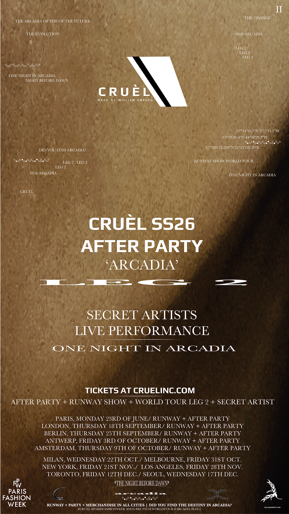 CRUÈL SS26 AFTER PARTY 'ARCADIA'