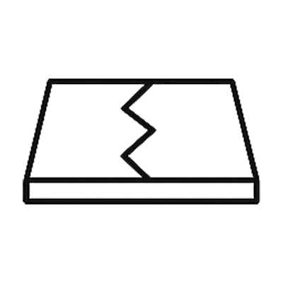 A driveway icon with a crack in the middle.