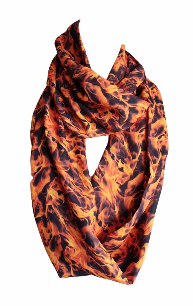 Thumbnail: Fire Flame Infinity Scarf Gift For Her Circle Scarf Tube Scarf Accessories