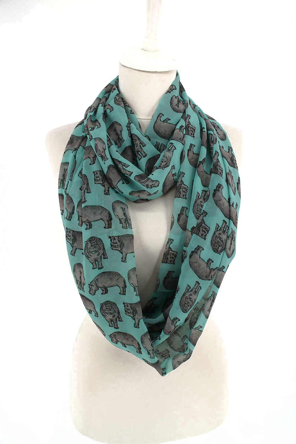 Thumbnail: Hippopotamus Design Infinity Scarf Circle Tube Loop Scarf