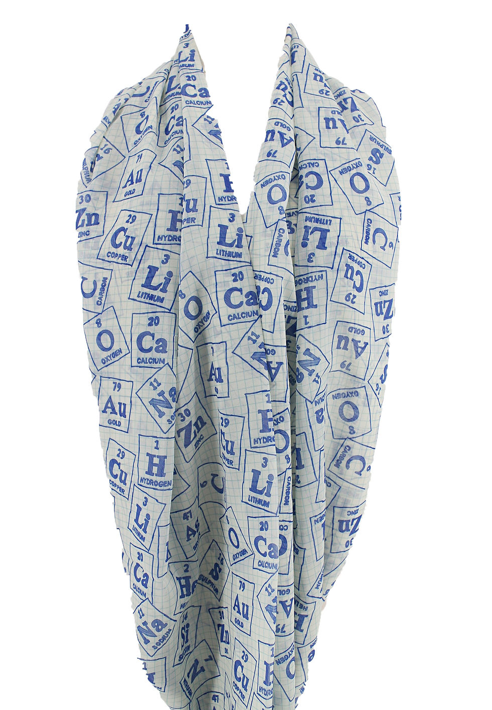 Thumbnail: Blue Chemistry Elements Infinity Scarf Teacher Education Graduation Gift for Her
