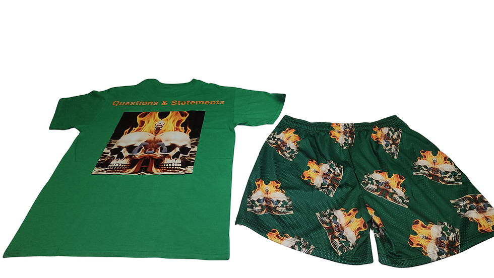 Thumbnail: Green Skull w/fire short set