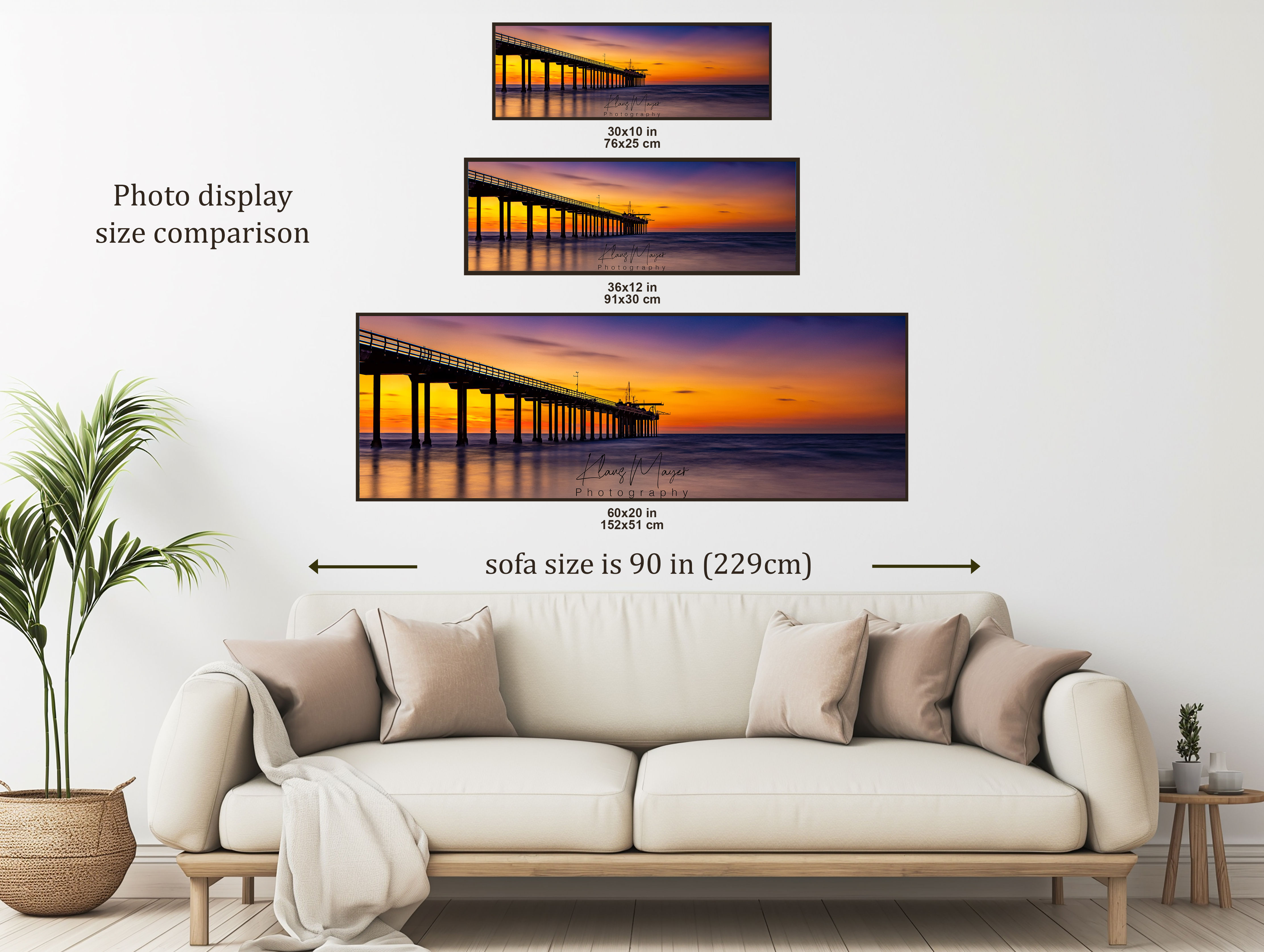 Beach Sunset Wall Art | Manhattan Beach Pier California | Coastal Ocean Panorama