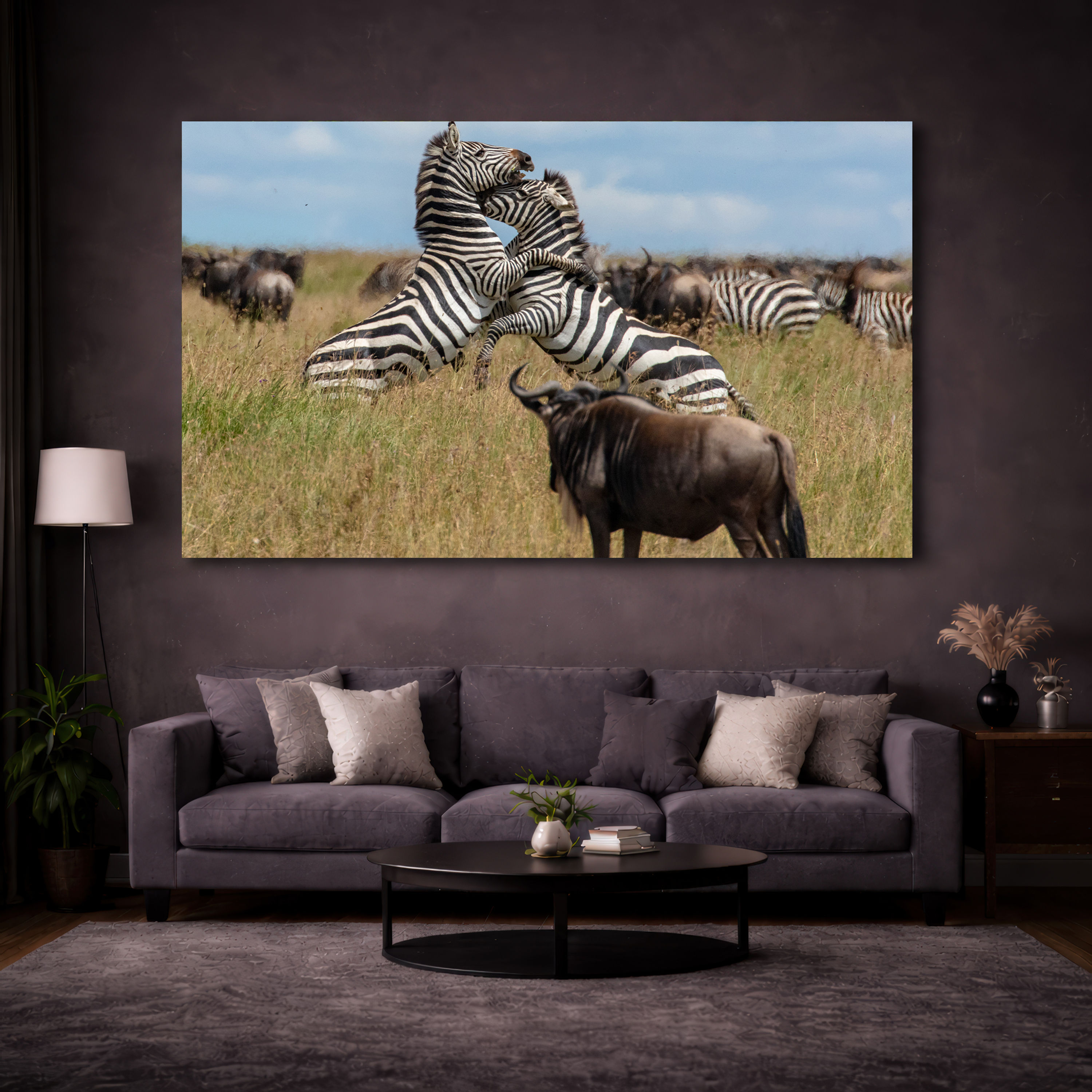 Zebra Wall Art – Serengeti Great Migration Fight | National Geographic Finalist