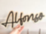 large wooden layered name sign plaque in black