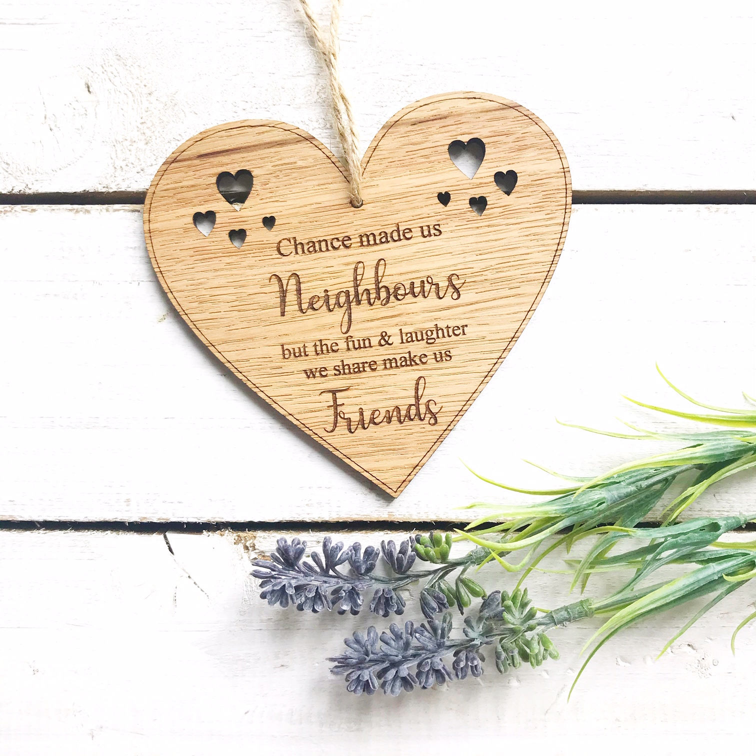 Neighbours Friendship Oak Plaque