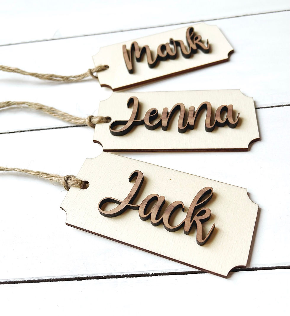 Personalised Wooden Name Tags Stocking