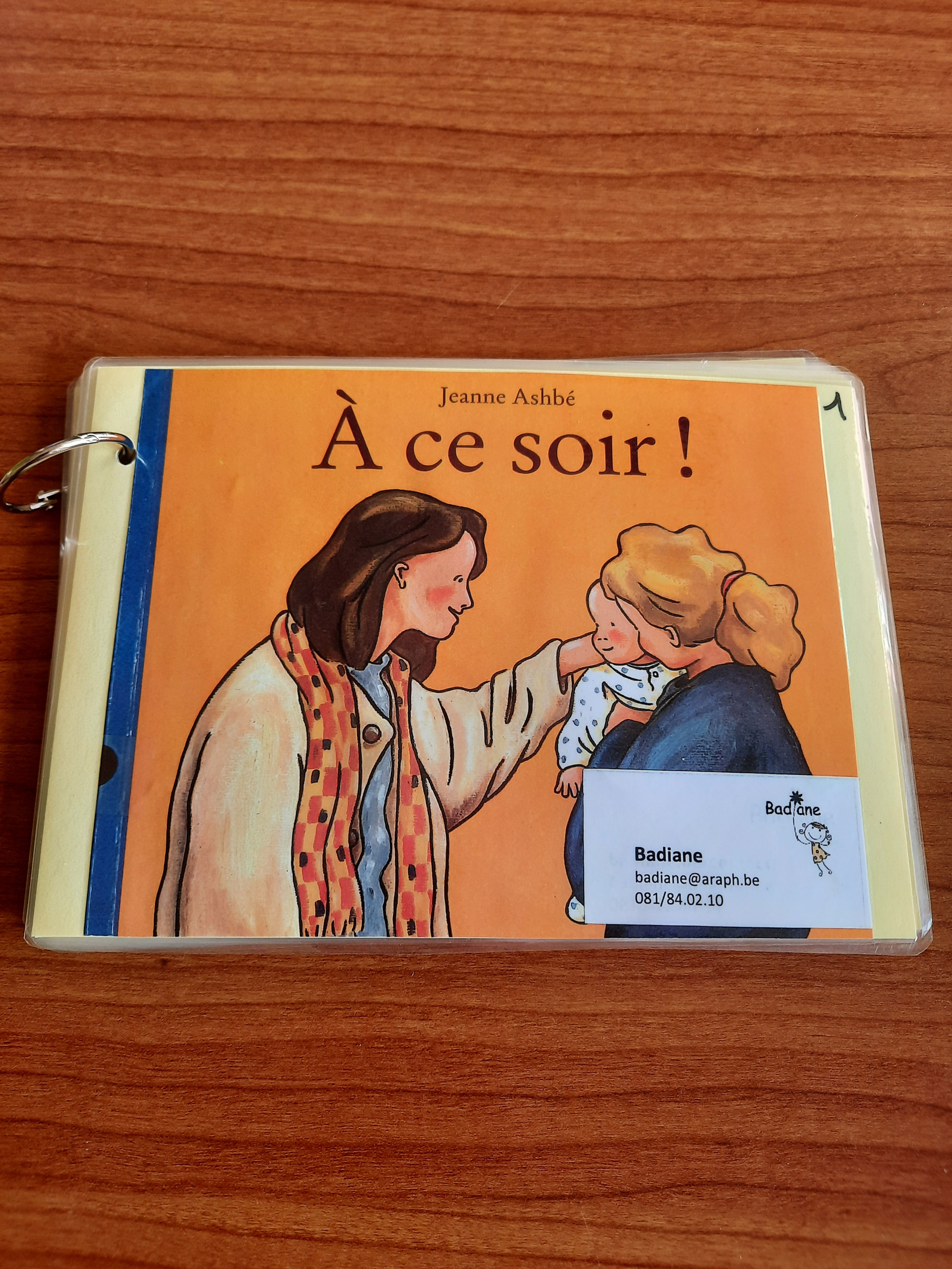 Livre "A ce soir" adapté avec les signes