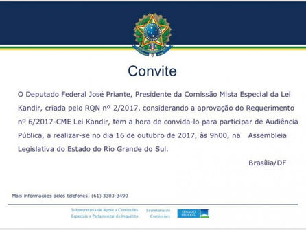 CONVITE AUDIÊNCIA PÚBLICA