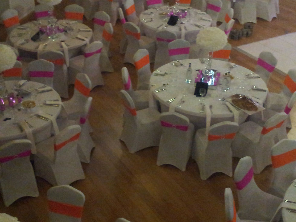 White with Orange and Pink