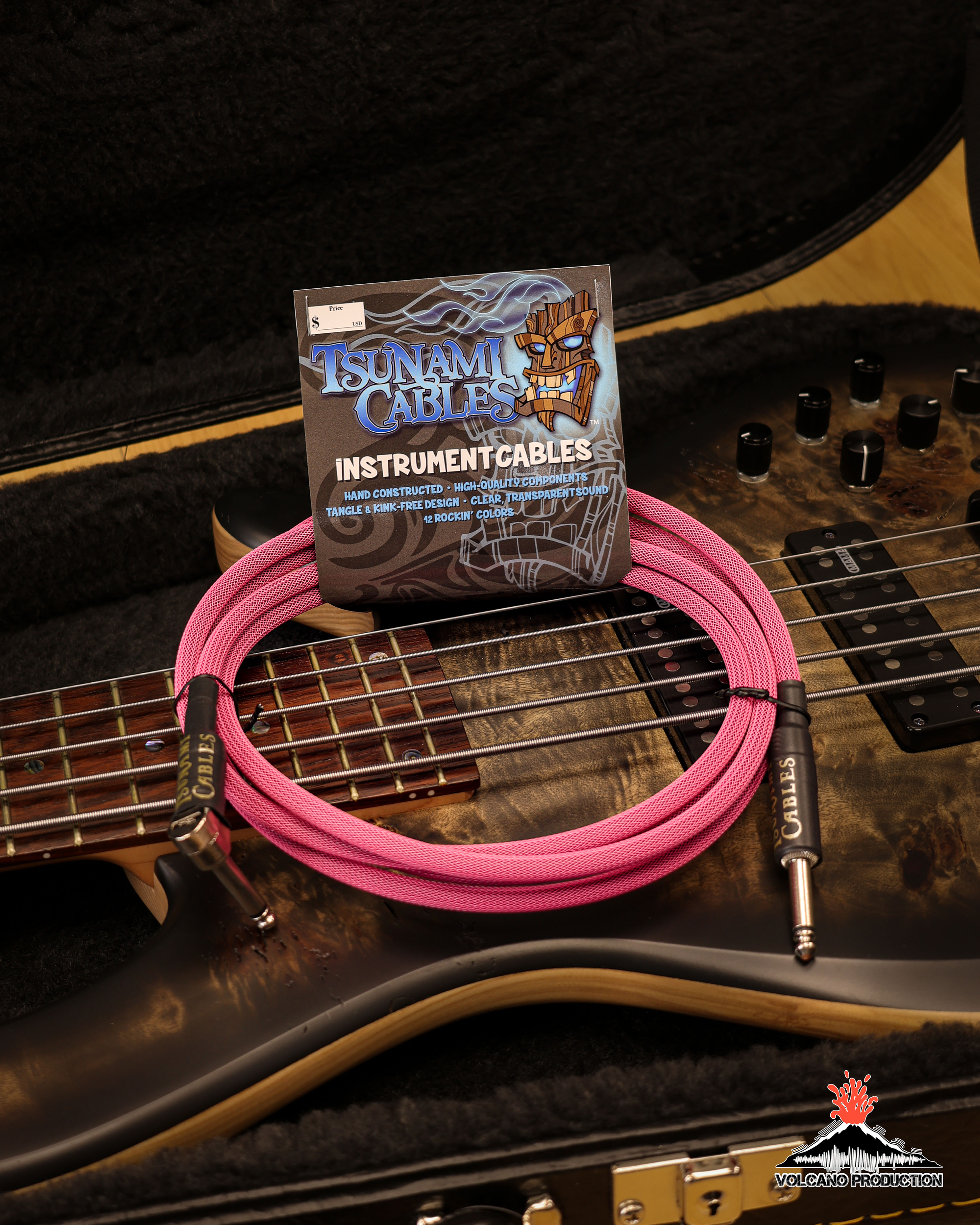 Tsunami Cables Instrument Cable - 8' ST-90 Hot Pink