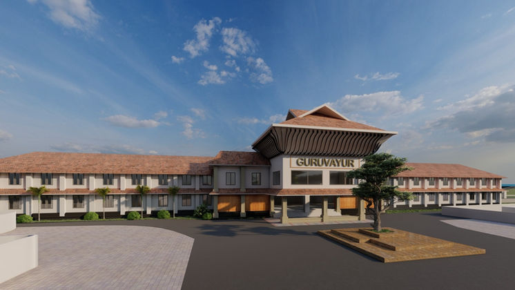 Top Architects in Trivandrum | Guruvayoor Railway Station Front View | Infra I Nova Pvt. Ltd | Top Architects in Trivandrum