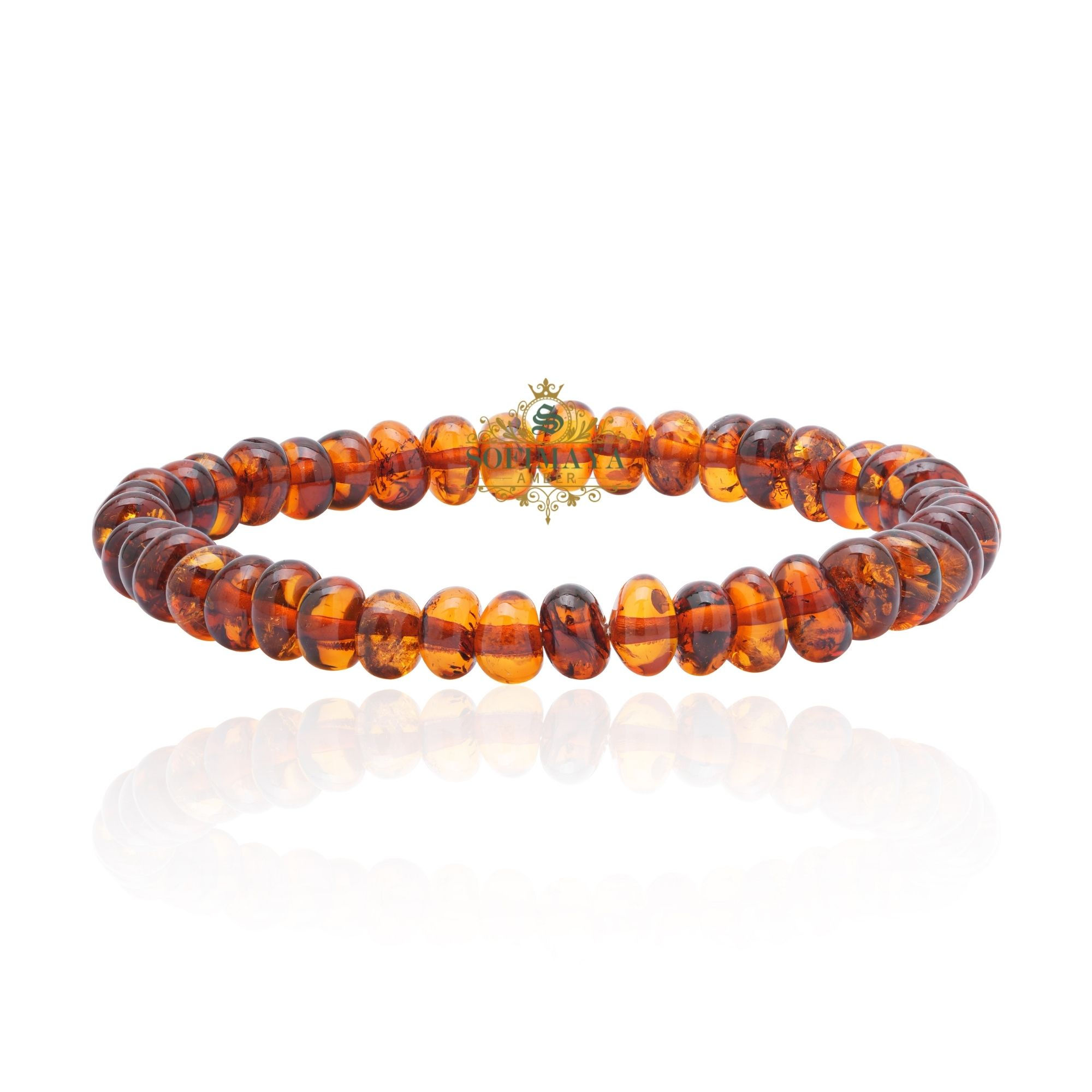 Konyak Rengi Hareli Kehribar Bileklik