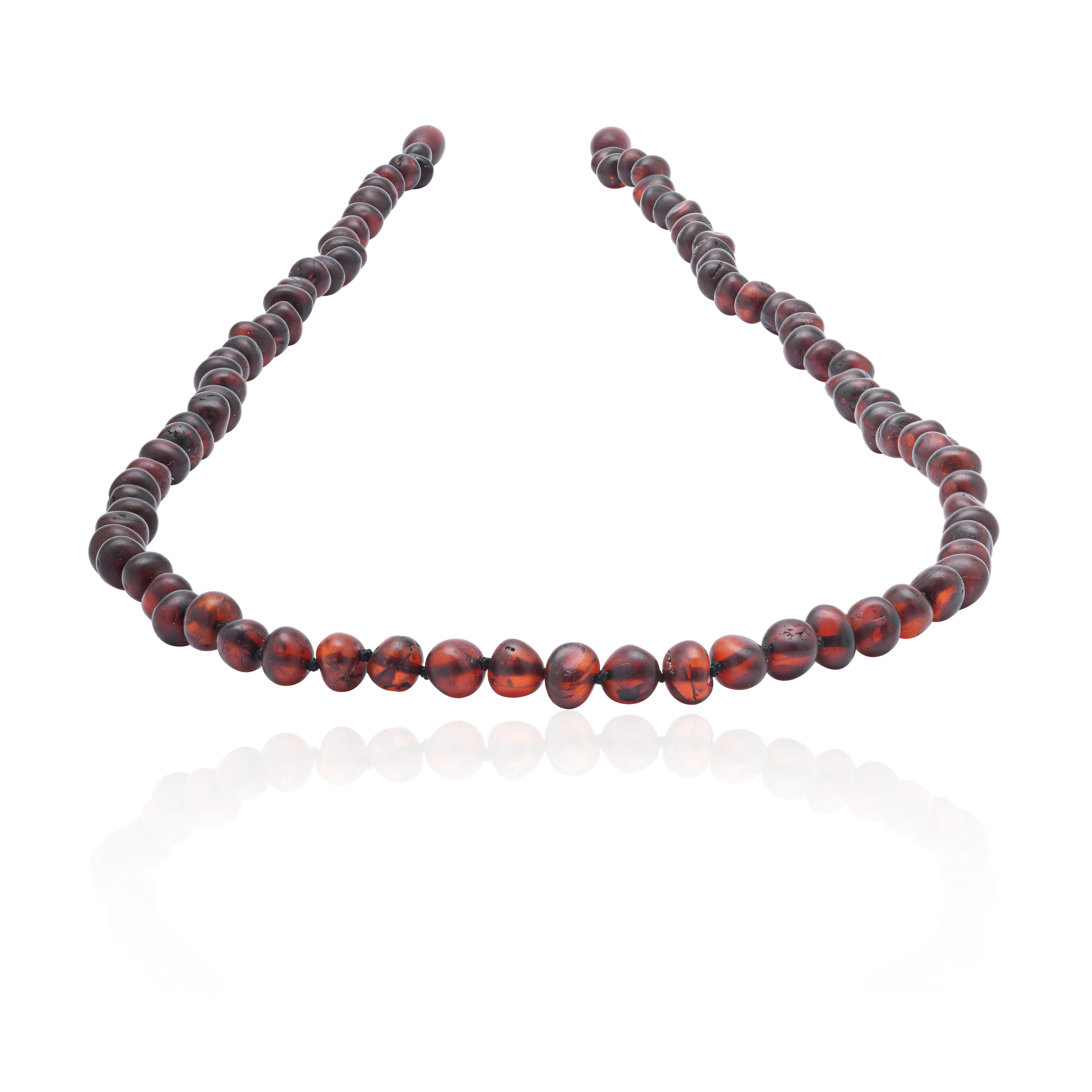Matte Cherry Color Amber Men's Adult Necklace