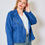 Miniature : Perfecto suedine Ornella bleu