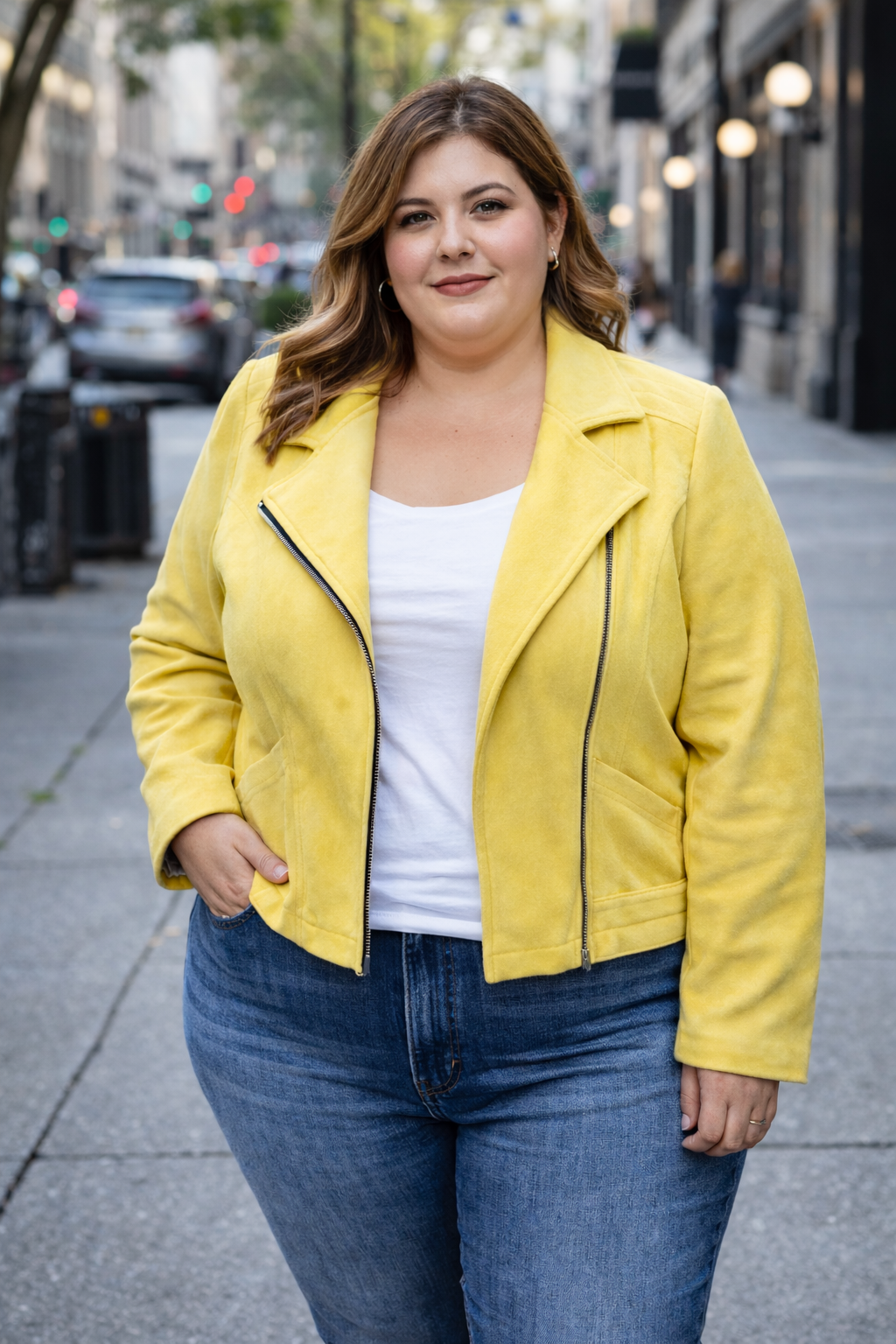 Perfecto suedine Ornella jaune