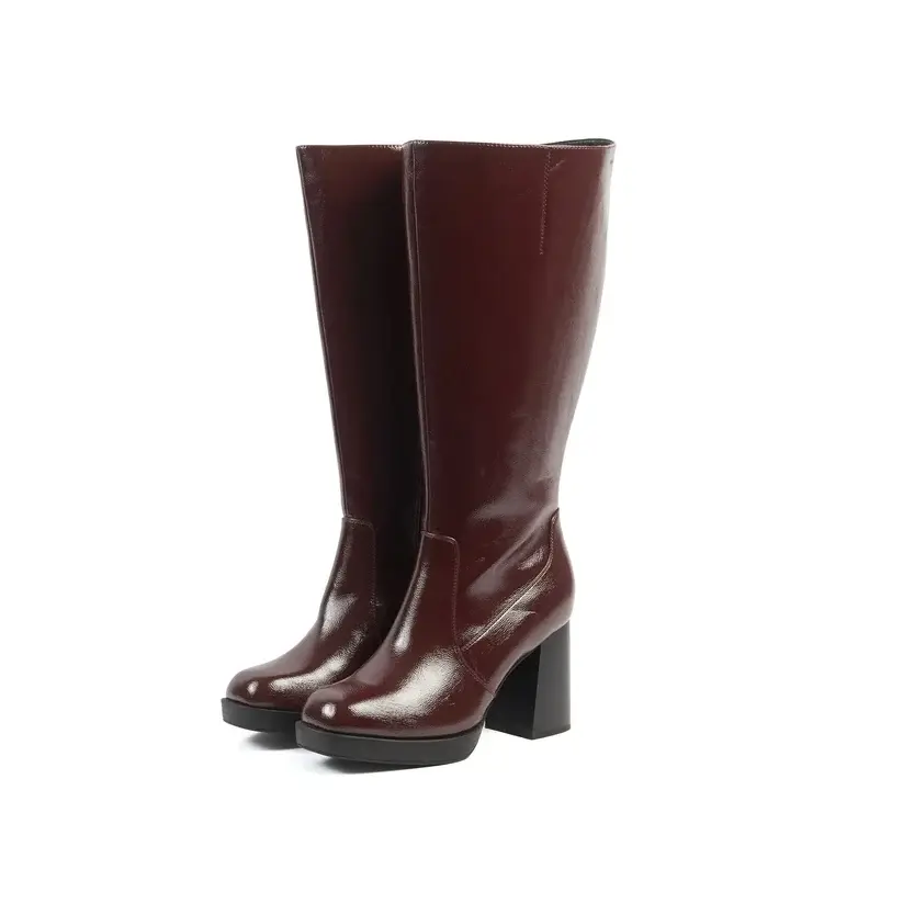 Miniature : Bottes mollets 2XL modele MELISSA bordeaux- GABYLOU