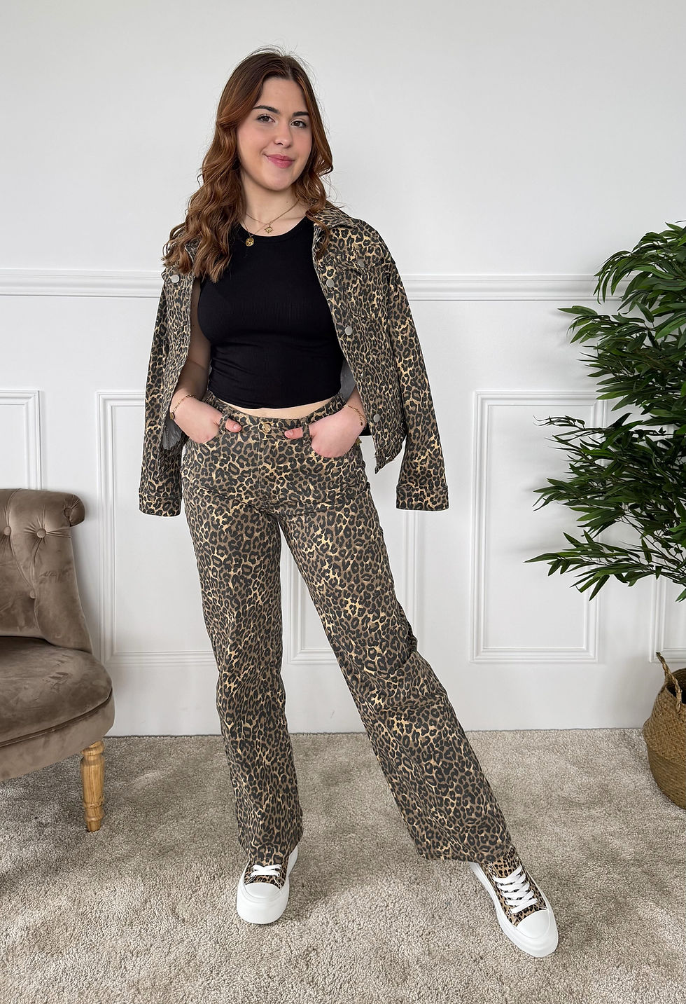 Miniature : Veste en jean leopard Leonella