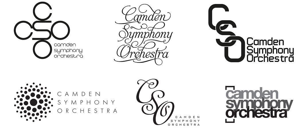 Camden Symphony Orchestra Logo design development