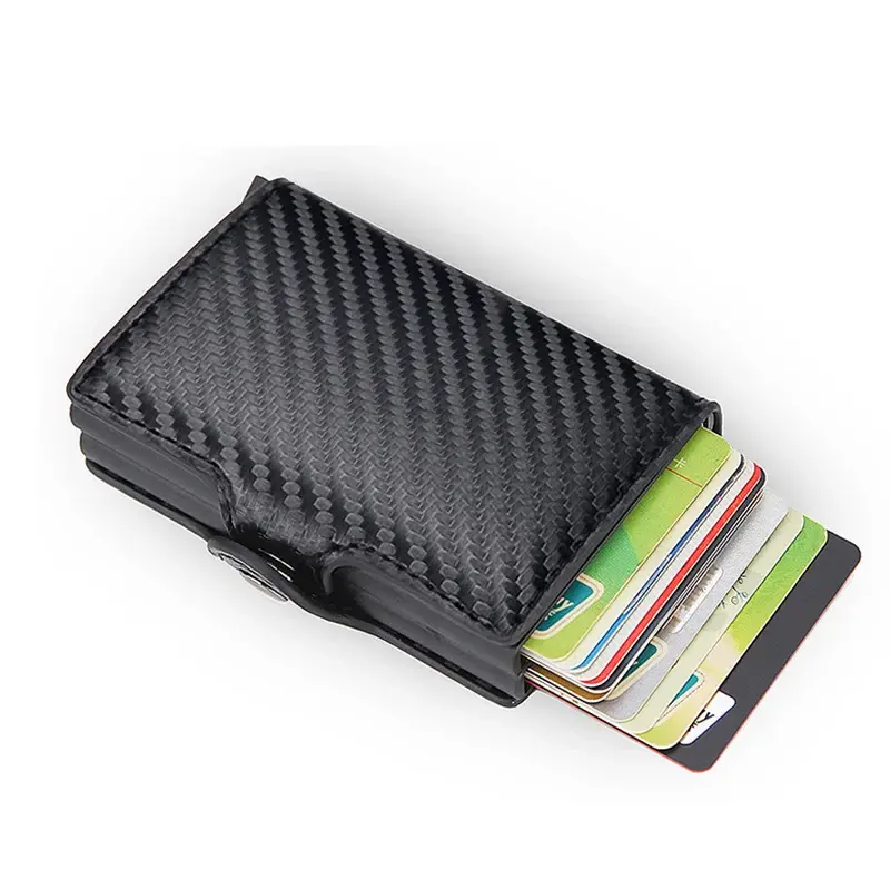 縮圖：Top Quality Rfid Wallet Men Money Bag Mini Purse Male Aluminium Card Wallet