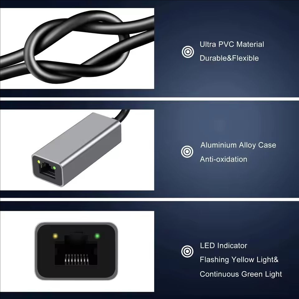 Miniatura: 1000Mbps Ethernet Adapter USB 3.0 Type C to RJ45 Network USB Cable for MacBook
