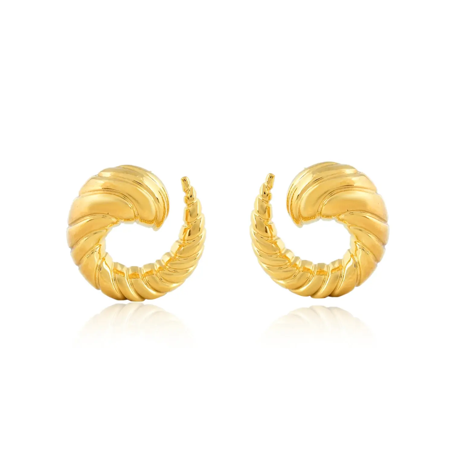 Large Seaswept Swirl Shell Earrings