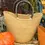 Thumbnail: Natural Ghanaian Wing Shopper with Black Leather Handles