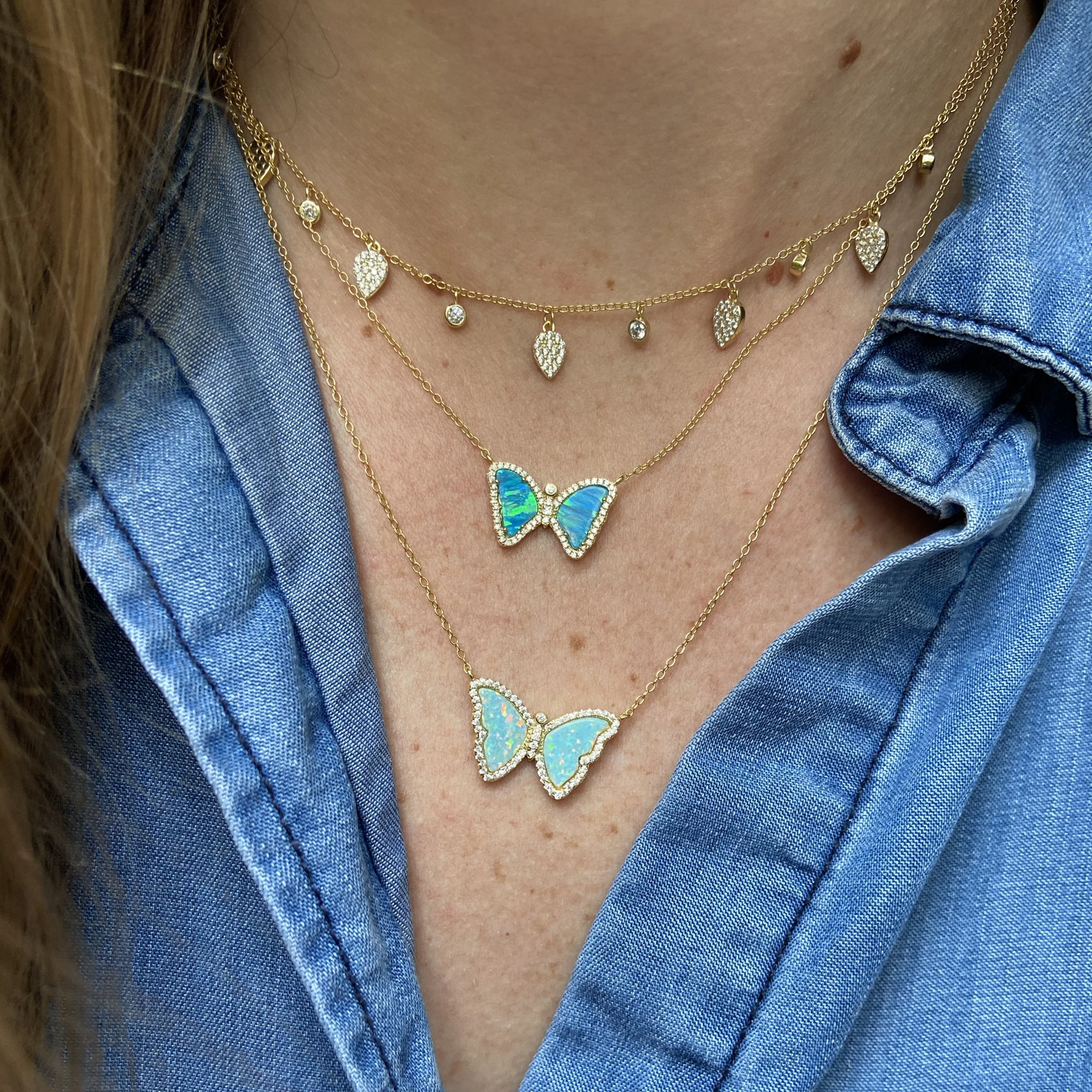 Butterfly opal shop necklace