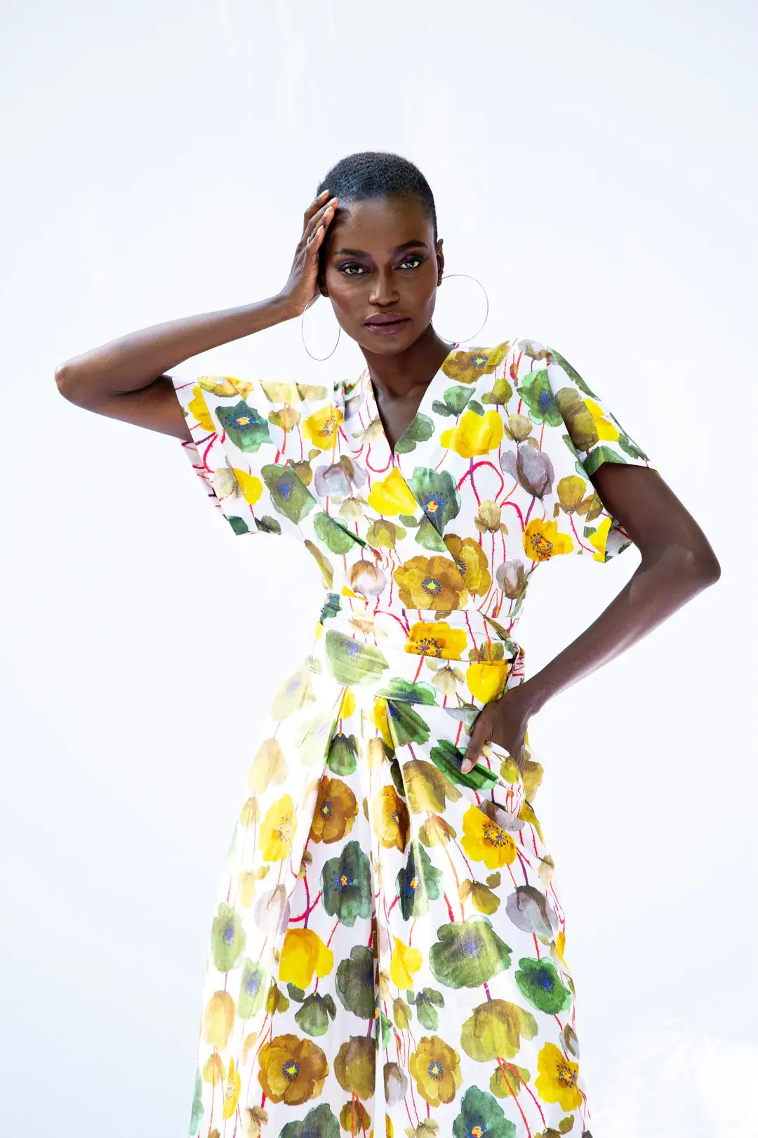 Poppy Print Wrap Top