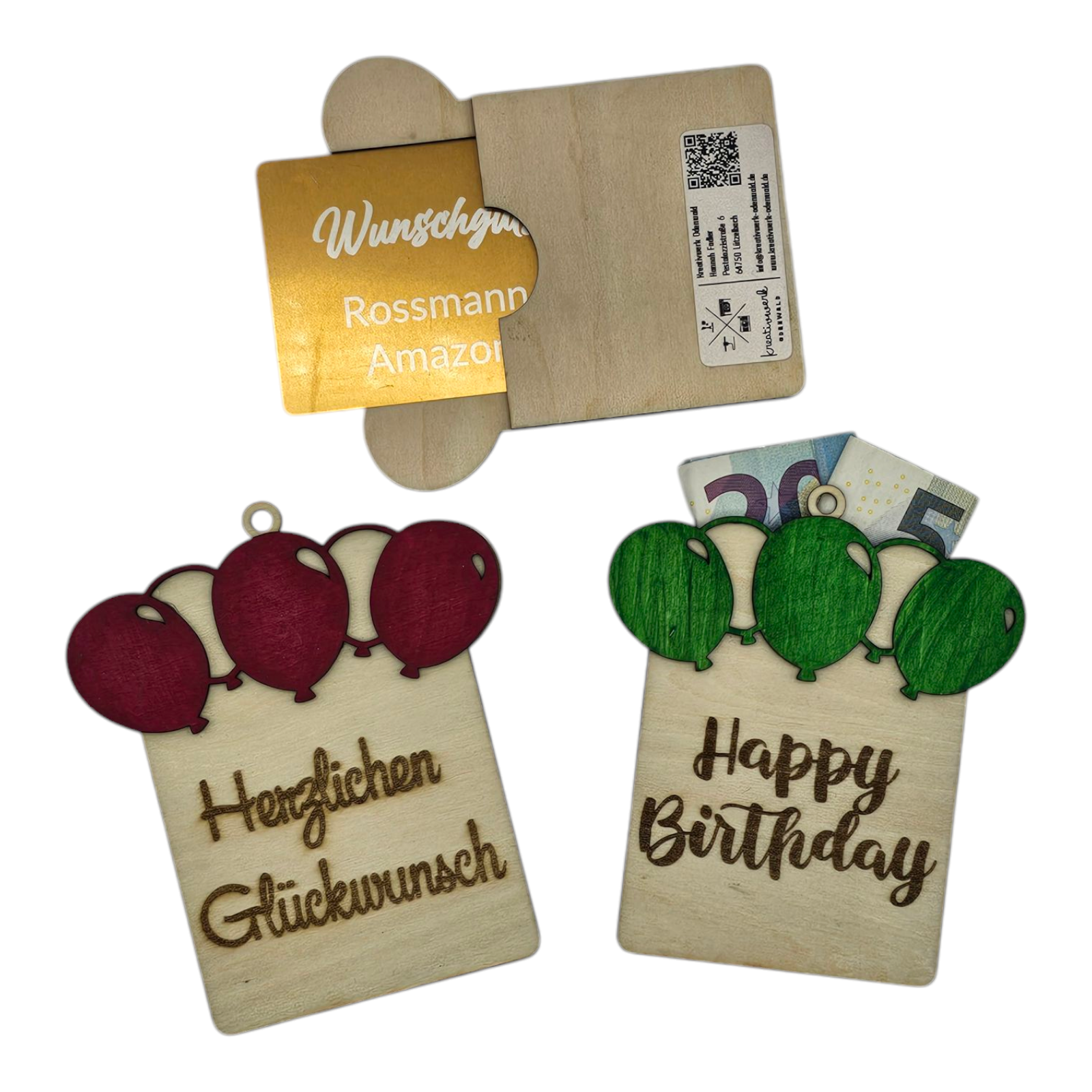 Gutschein-/Geldhalter Luftballon