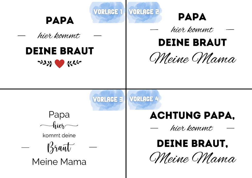 Miniaturbild: Schild "Papa hier kommt deine Braut"