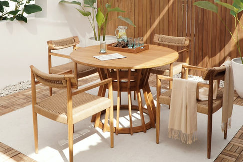 outdoor dining table , outdoor dining chair , heavy duty , teak wood , Kalindi , Cyprus , custom, outdoor furniture
