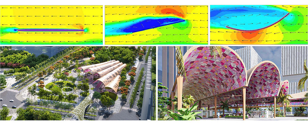 透過CFD模擬設計結構物造型 ( Image © Hassell )