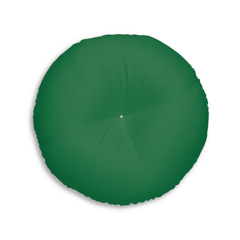 Thumbnail: Chai Tufted Floor Pillow (Green Navy)