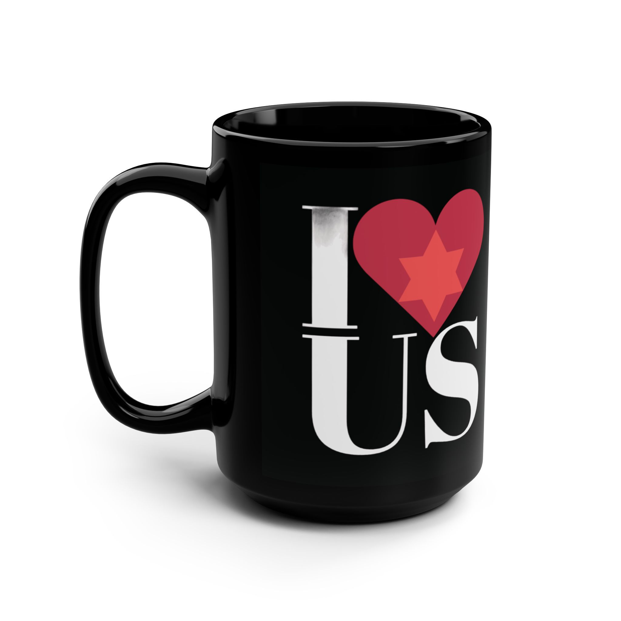 I Love Us Black Mug, 15oz