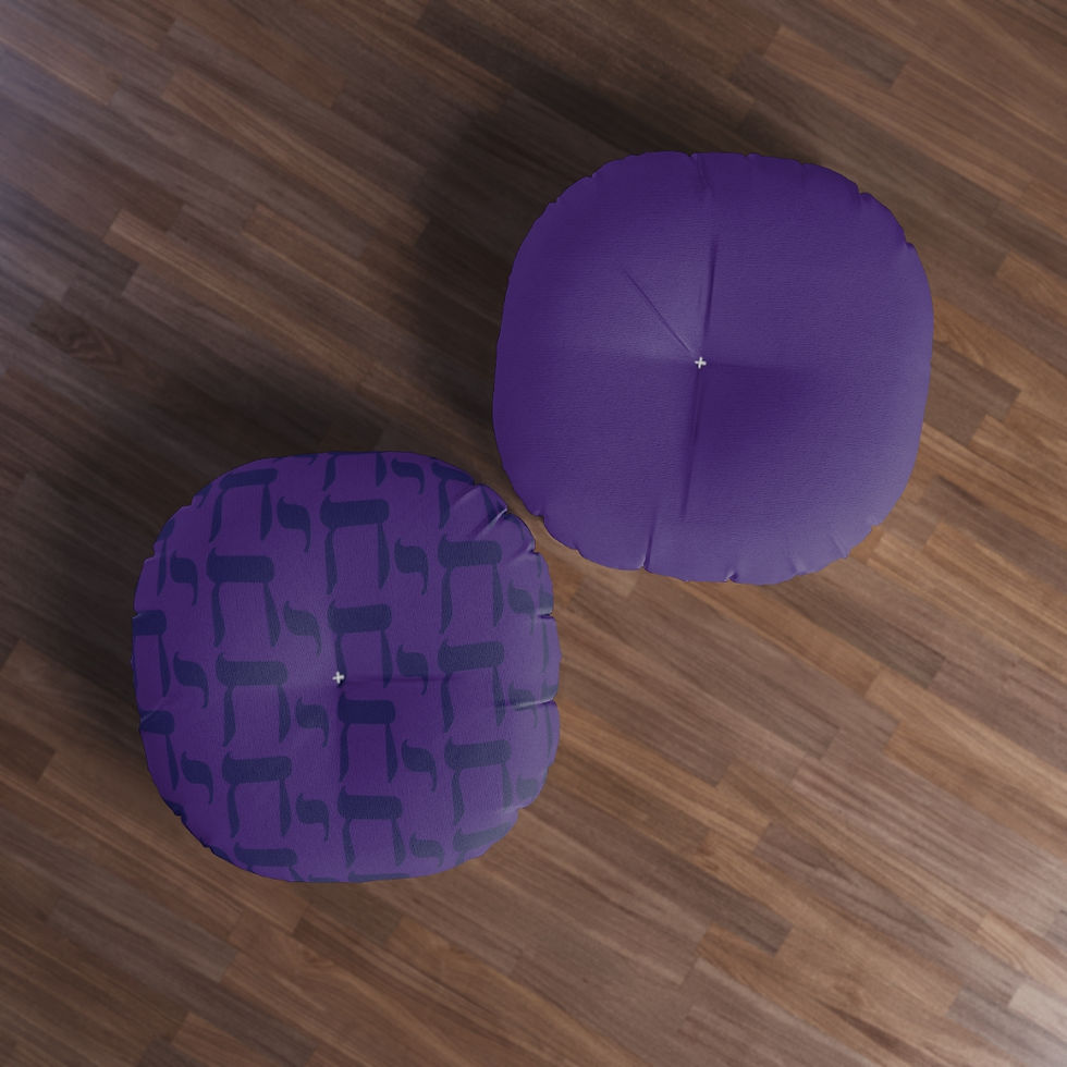 Thumbnail: Chai Tufted Floor Pillow (Purple Navy)