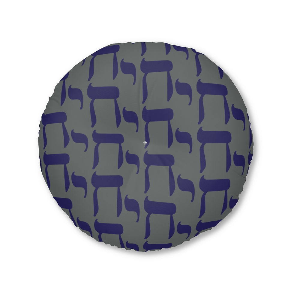 Thumbnail: Chai Tufted Floor Pillow (Cement Navy)