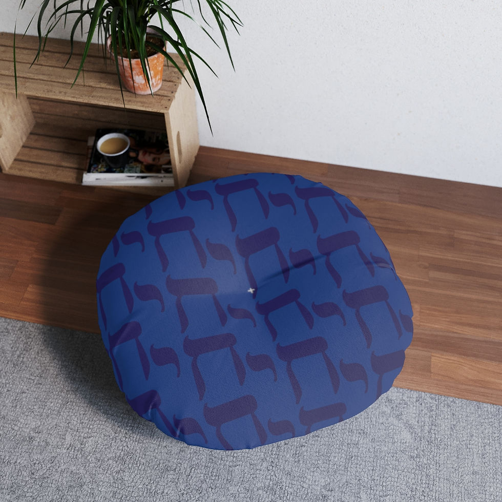 Thumbnail: Chai Tufted Floor Pillow (Navy Navy)