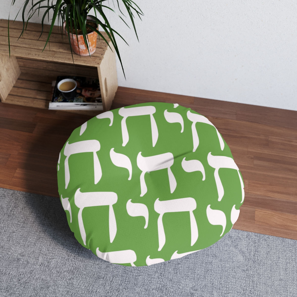 Chai Tufted Floor Pillow (Grass White)