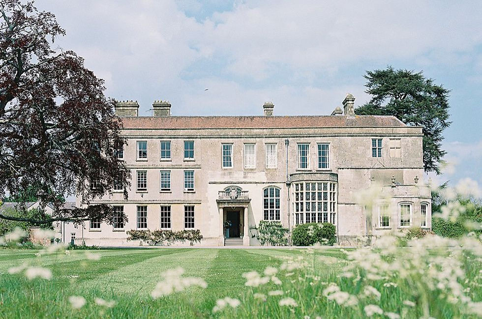 Exterior of Elmore Court wedding venue in the Cotswolds