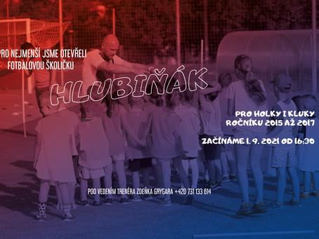 Fotbalová školička pokračuje 1. září od 16:30