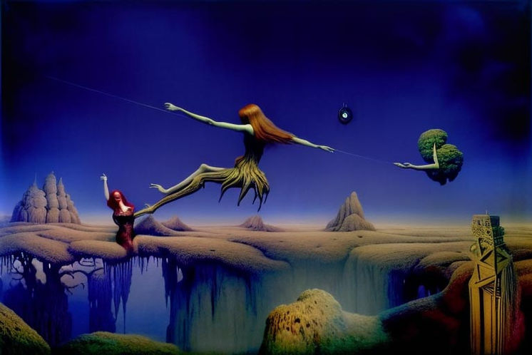 surrealist--redhead-treewoman-dream-caused-by-the-flight-of-a-clock-inside-a-tree-a-second
