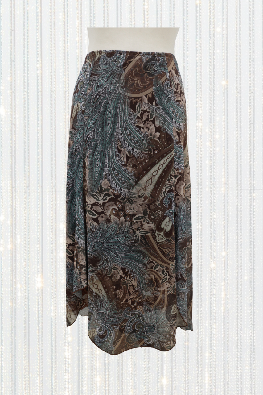 Blue & Brown Paisley Skirt