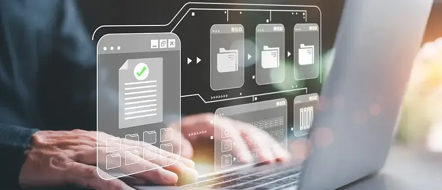 Computer showing various digital folder options