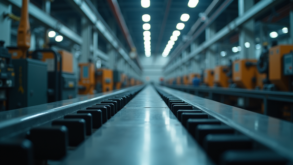 Eye-level view of industrial plant machinery and equipment