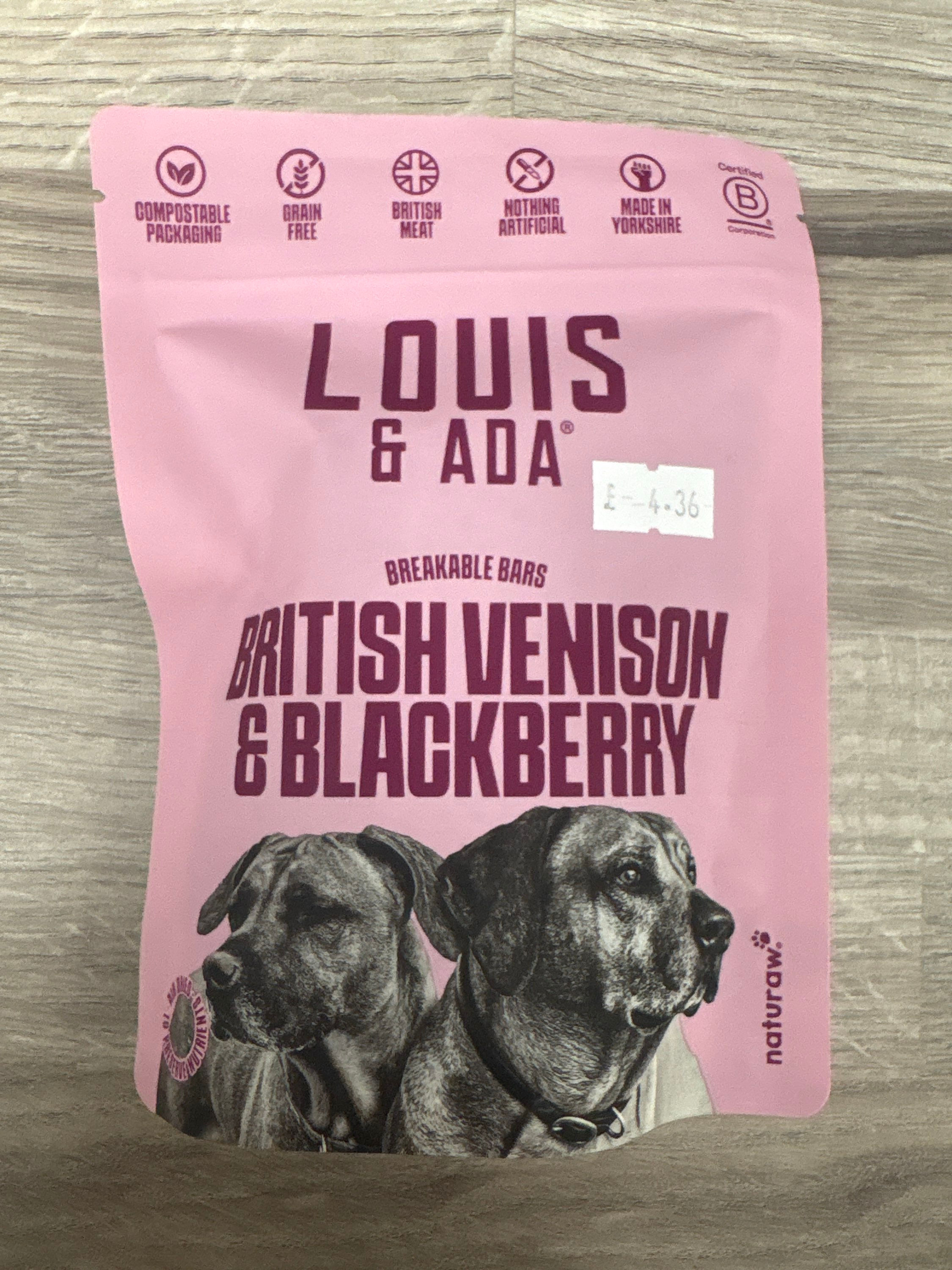 Louis & Ada Venison & Blackberry Bars 3pc