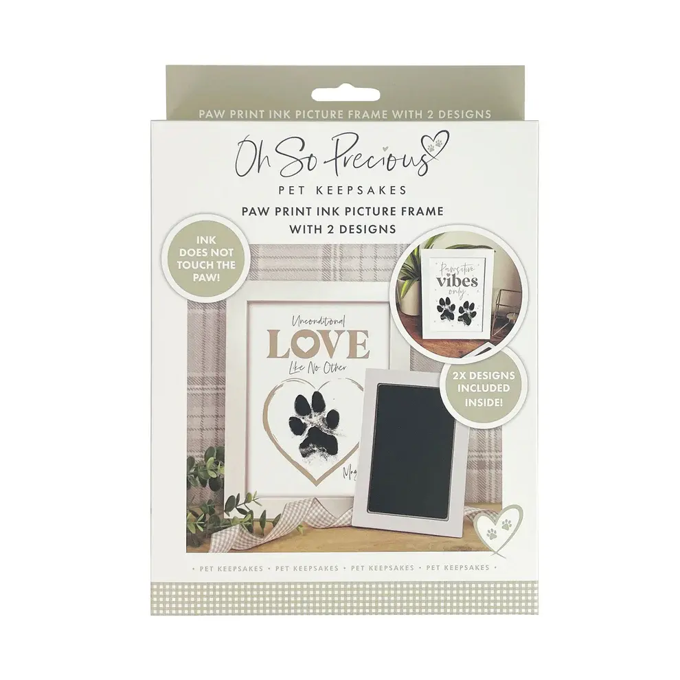 Oh So Precious Paw Print Ink Picture Frame with 2 Designs + Ink Pad