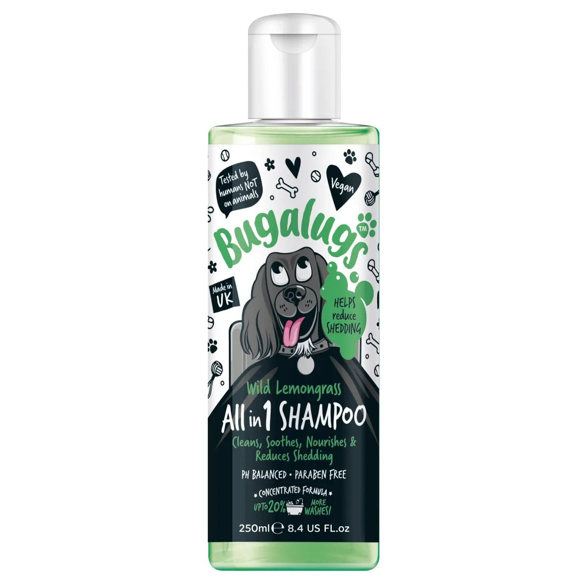 Bugalugs Wild Lemongrass All in 1 Shampoo with Shed Control