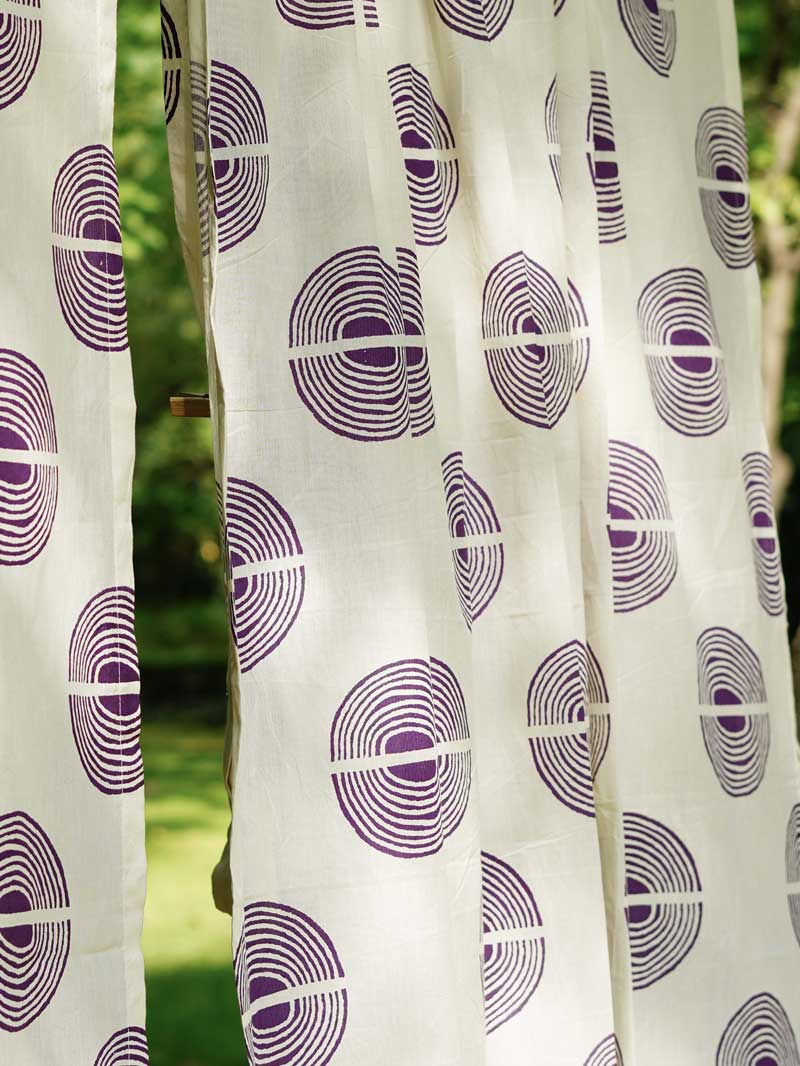 Thumbnail: Jeevan Mandakini Hand-Block Print Curtains