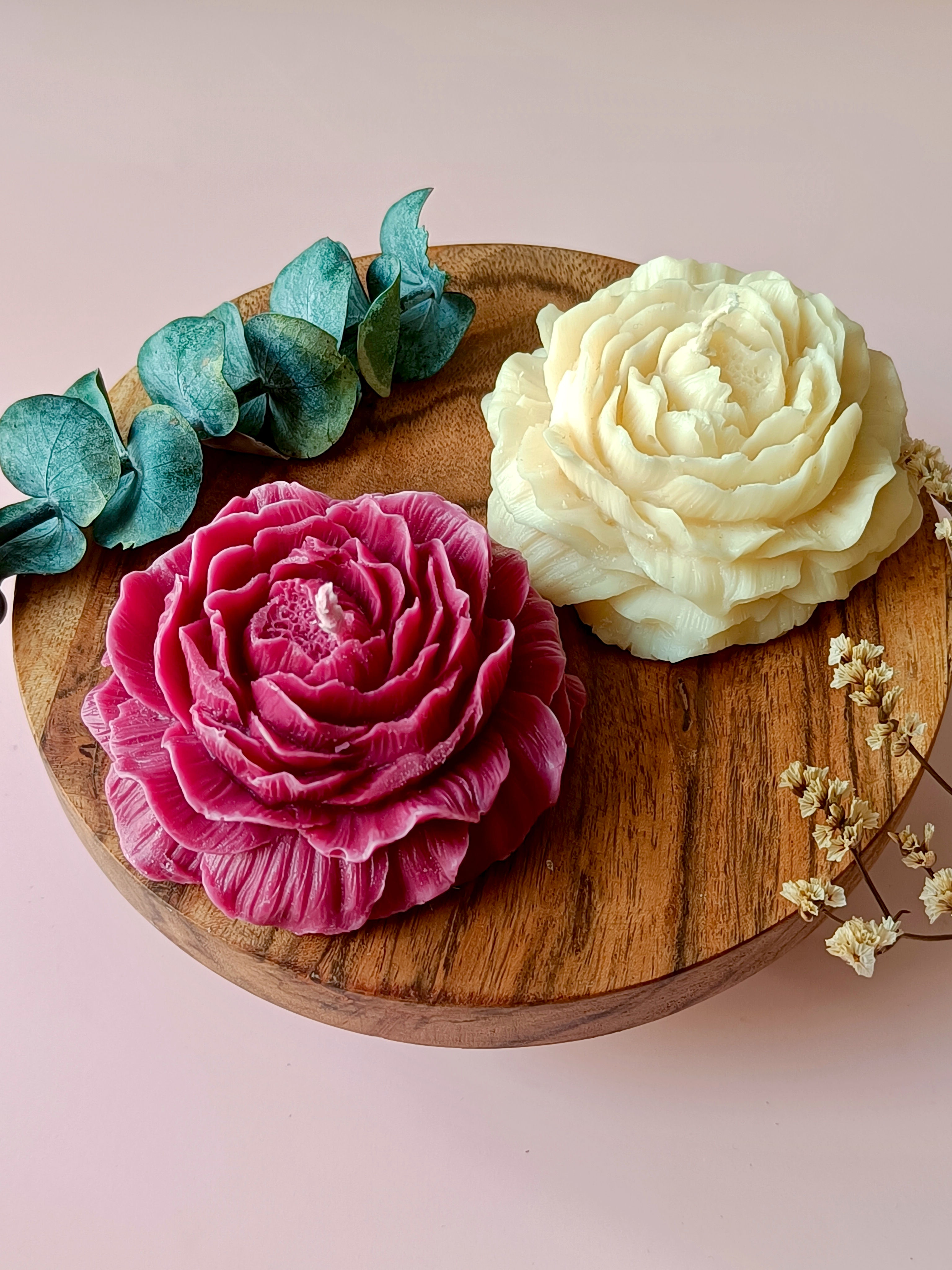 Eternal Bloom Peony Candle Set - Magenta